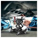 Retails for $159! Garvee 450 Lbs Capacity Low Profile Transmission Jack with Safety Straps, 7-23 Inch Lift Range, Heavy Duty Auto Repair Lifting Jack with 4 Wheels for for Smaller Vehicles, Black