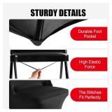 Stretch Spandex Chair Covers - Black 12 PCS, Folding Kitchen Chairs Cover, Universal Washable Slipcovers Protector, Removable Chair Seat Covers, for Wedding Party Dining Room Banquet Event
