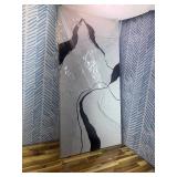 MLART99 Black and White Abstract Wall Decor Minimalist Wall Art for Living Room Contemporary Canvas Art Line Painting for Dining Room Kitchen 24x48 Inch