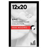 Americanflat 12x20 Picture Frame with Polished Plexiglass - Black Picture Frame - Wide Photo Frames Made of Engineered Wood for Vertical or Horizontal Wall Display - Epic Collection - Black