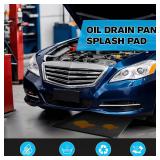2-Pack Oil Drip Pan for Under Car 35.4"x23.6"x0.8" Flexible Oil Trays with Felt Mat, Reusable Car Oil Drain Pan, Heat Resistant Garage Catcher for Auto & Home Floor Protection