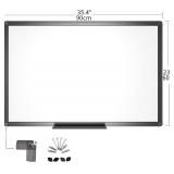 VIZ-PRO Magnetic Dry Erase White Board, 36 X 24 Inches, Black Aluminium Frame
