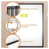 VIZ-PRO Magnetic Dry Erase White Board, 36 X 24 Inches, Black Aluminium Frame