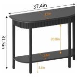 Retails for $140! Black Entryway Table 2 Tier Console Table for Entryway Half Moon Entrance Table Wood Hallway Table Front Entry Table for Living Room, Hallway, Foyer