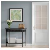 Retails for $140! Black Entryway Table 2 Tier Console Table for Entryway Half Moon Entrance Table Wood Hallway Table Front Entry Table for Living Room, Hallway, Foyer