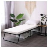 Retails for $191! Leisuit Folding Guest Bed Cot Fold Out Bed - Portable Folding Bed Frame with Thick Memory Foam Mattress for Spare Bedroom & Office