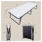 Retails for $191! Leisuit Folding Guest Bed Cot Fold Out Bed - Portable Folding Bed Frame with Thick Memory Foam Mattress for Spare Bedroom & Office