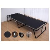Retails for $191! Leisuit Folding Guest Bed Cot Fold Out Bed - Portable Folding Bed Frame with Thick Memory Foam Mattress for Spare Bedroom & Office
