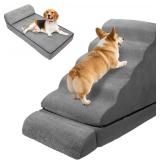 Retails for $124! Dog Stairs & Steps for High Beds 30 Inches Tall, LitaiL 6 Steps Pet Stairs/Steps for Beds 24-30inch High for Small Large Dogs, Non-Slip Dog Ramps/Ladder for Old Dogs/Cats