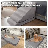 Retails for $124! Dog Stairs & Steps for High Beds 30 Inches Tall, LitaiL 6 Steps Pet Stairs/Steps for Beds 24-30inch High for Small Large Dogs, Non-Slip Dog Ramps/Ladder for Old Dogs/Cats