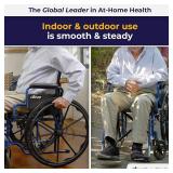 Retails for $151! Drive Medical Single Axle Blue Streak Wheelchair, Flip Back Desk Arm, Swing Away Footrests, 18", 1 Count