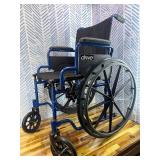 Retails for $151! Drive Medical Single Axle Blue Streak Wheelchair, Flip Back Desk Arm, Swing Away Footrests, 18", 1 Count