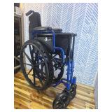 Retails for $151! Drive Medical Single Axle Blue Streak Wheelchair, Flip Back Desk Arm, Swing Away Footrests, 18", 1 Count