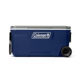 Retails for $114! Coleman 316 Series Insulated Portable Cooler with Heavy Duty Wheels, Leak-Proof Wheeled Cooler, 100+ Can Capacity, Ideal for Tailgating, Camping, Beach, Sports and More