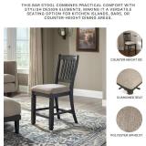 Retails for $155! Signature Design by Ashley - Tyler Creek Counter Height Bar Stool - Set of 2 - Black/Grayish Brown