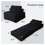 Retails for $120! MAXYOYO Folding Sofa Bed, Convertible Sleeper Chair with Pillow Foldable Mattress with Back Support, Portable Fold Out Chair Bed Comfy Floor Sofa Lounge for Living Room Bedroom