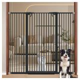 Retails for $121! Fairy Baby 51.18" Extra Tall Pet Cat Gate, 48.5"-56.2" Extra Wide Baby Gate for Doorways Stairs Hallway Kitchen, Tall Cat Safety Gate Pressure Mounted, Walk Thru Auto Close Metal Dog