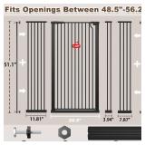 Retails for $121! Fairy Baby 51.18" Extra Tall Pet Cat Gate, 48.5"-56.2" Extra Wide Baby Gate for Doorways Stairs Hallway Kitchen, Tall Cat Safety Gate Pressure Mounted, Walk Thru Auto Close Metal Dog