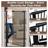 Retails for $121! Fairy Baby 51.18" Extra Tall Pet Cat Gate, 48.5"-56.2" Extra Wide Baby Gate for Doorways Stairs Hallway Kitchen, Tall Cat Safety Gate Pressure Mounted, Walk Thru Auto Close Metal Dog
