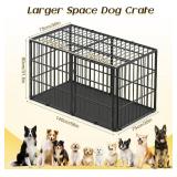 Retails for $130! Pawaboo Heavy Duty Dog Crate, 56 inch Indestructible Dog Cage with Mat, Thickened Anti-bite Dog Kennel, Metal Dog Playpen with Secure Top, Outdoor and Indoor Pet Cage Crate with Lock