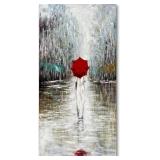 Diathou Art Hand-painted Landscape Oil Painting Contemporary Abstract Vertical Canvas Frame wall Art Living room Bedroom wall Decoration 47x23 Inches