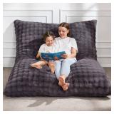 Retails for $126! Hobestluk 3 in 1 Bean Bag Chair Giant Bean Bag Chairs for Adults with Bubble Cover Convertible Bean Bag Floor Cushion with Machine Washable Cover for Living Room (Bubble Dark Grey)