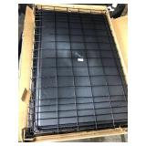 FDW Dog Crate Dog Cage Pet Crate for Large Dogs 42Inch Folding Metal Pet Cage Double Door W/Divider Panel Indoor Outdoor Dog Kennel Leak-Proof Plastic Tray Wire Animal Cage