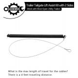 Trailer Gate Lift Assist (Upgrade), 2-Sided Trailer Tailgate Lift Assist Kit, Compatible with Utility Trailer Ramp and Tailgate, w/ 12 to 24 Inch Height Side Rail, 4 to 6 Feet Height Ramp, w/Spring