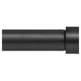 Ivilon Drapery Window Curtain Rod - End Cap Style Design 1 Inch Pole. 48 to 86 Inch Color Black