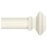 Ivilon Square Designed Style Window Side Curtain Rod, 1 1/8 inch Diameter. 16 to 28 Inch - Ivory/White
