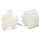 Ivilon Square Designed Style Window Side Curtain Rod, 1 1/8 inch Diameter. 16 to 28 Inch - Ivory/White