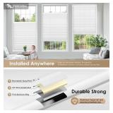 LazBlinds No Tools No Drill Cordless Cellular Shades, Light Filtering Honeycomb Shades for Home, Thermal Insulation Blinds for Windows, 19" W x 36" H, White