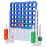 SDADI Jumbo 4 in a Row Game, 4-to-Score Giant Game Set with Adjustable Height (2.5-3.5 FT) for Kids & Adults, Indoor/Outdoor Connect Game with Quick-Release Slider, Perfect for Family and Party Games