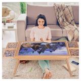 Yacona Puzzle Board 1500 Pieces,34.3 x 26 Jigsaw Puzzle Table with 4 Drawers and Cover,Portable Board Game Table with Folding Legs for Adults and Teens with No Installation Required