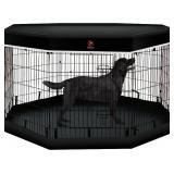 Retails for $125! PJYuCien Dog Playpen - 8 Panels 36 H Metal Foldable Dog Exercise Pen, Pet Fence Puppy Crate Kennel Indoor Outdoor with Top Cover & Bottom Pad for Medium Large Pets