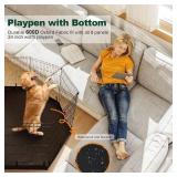 Retails for $125! PJYuCien Dog Playpen - 8 Panels 36 H Metal Foldable Dog Exercise Pen, Pet Fence Puppy Crate Kennel Indoor Outdoor with Top Cover & Bottom Pad for Medium Large Pets