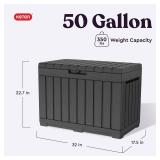 Keter Kentwood 50 Gallon Resin Deck Box-Organization and Storage for Patio Cushions, Throw Pillows and Garden Tools, Graphite
