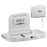 Retails for $139! ADA Compliant Horizontal Wall Mounted Baby Changing Station, Foldable Diaper Changing Table with Liner Dispenser and Safety Straps for Commercial and Home Use