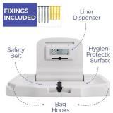 Retails for $139! ADA Compliant Horizontal Wall Mounted Baby Changing Station, Foldable Diaper Changing Table with Liner Dispenser and Safety Straps for Commercial and Home Use