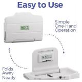 Retails for $139! ADA Compliant Horizontal Wall Mounted Baby Changing Station, Foldable Diaper Changing Table with Liner Dispenser and Safety Straps for Commercial and Home Use