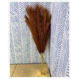 Faux Caramel Brown Pampas Grass Decor Tall, 8pcs 43.3" Large Pompas Floral, Fluffy Artificial Fake Long Feather Flowers for Boho Wedding Bedroom Living Room Decor(Burnt Orange Brown)