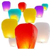 10 Pack of Multi Colored Sky Lanterns