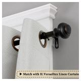 H.VERSAILTEX Window Curtain Rods for Windows 48 to 84 Inches Adjustable Decorative 3/4 Inch Diameter Single Window Curtain Rod Set with Classic Finials, Silver