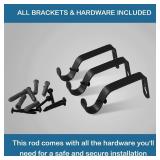 H.VERSAILTEX Window Curtain Rods for Windows 48 to 84 Inches Adjustable Decorative 3/4 Inch Diameter Single Window Curtain Rod Set with Classic Finials, Silver