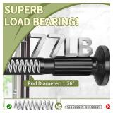 Tension Curtain Rod 51-86 Inches, Curtain Rod No Drilling for Window or Bathroom Closet Patio, Adjustable Spring Shower Curtain Rod, Easy to Install, Never Rust, Rod Diameter 1.26 Inches - Black