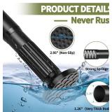 Tension Curtain Rod 51-86 Inches, Curtain Rod No Drilling for Window or Bathroom Closet Patio, Adjustable Spring Shower Curtain Rod, Easy to Install, Never Rust, Rod Diameter 1.26 Inches - Black