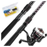 KastKing Brutus Fishing Rod and Reel Combo, Spinning & SpinCast Combo, Custom Tackle Kit, Pre-Spooled Line, Brute Tuff 2Pc Blanks, Stainless Steel Guide, EVA Handles, Custom Graphite Reel Seat
