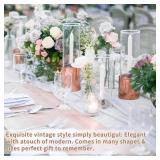 8 Pack Cylinder Vases- for Centerpieces, 6,8,10 Inch Clear Glass Cylinder Candle Holder- for Wedding Centerpirces Decoration Tall Clear Flower Vases, Hurricane Candle Holder for Party Home Decor