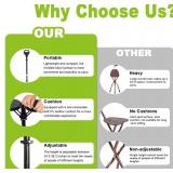 ALEVMOOM Folding Walking Cane with Seat for Men & Women,2-in-1 Adjustable Portable Cane Chair,Walking Stick with Seat for Seniors & Adults,Crutches Stool with Carry Bag for Hiking Traveling