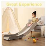 Retails for $105! Kids Sofa Slide Indoor Toddler Couch Stair Slide Attachment to Toddler Bed,Slide Toys,Baby Slide for 3 Years+,White Cloud